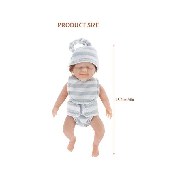 ZQXCU 2 PCS Poupée Reborn Fille Jumeaux Minuscule 15CM Bébé Reborn Réaliste Fille Mignonne Fait à La Main Reborn Baby Doll No