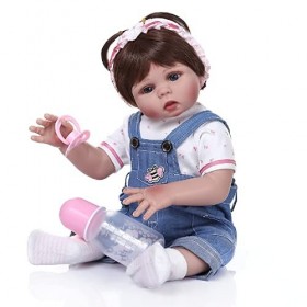 48CM Premie Bebe Poupée Reborn Bébé Fille Poupée Corps Entier Silicone Souple Réaliste Doux Bébé Poupée Jouet De Bain Anatomi