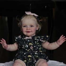 KIGKYO Bebe Reborn Silicone,Bébé Simulé Denviron 23 Pouces/60 Cm, Poupée Bébé Reborn, Poupée Faite À La Main, Peinture Détai