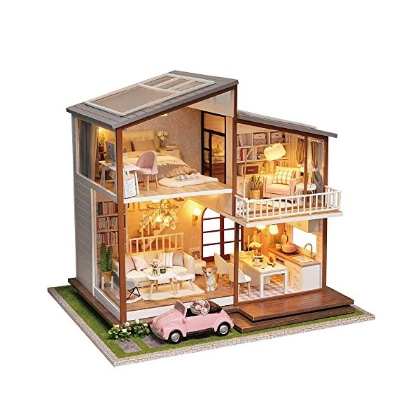 Cute Room Puzzle 3D Maison de poupée DIY Bois Maison miniature Kit de modélisme Maison de rêve Freedom