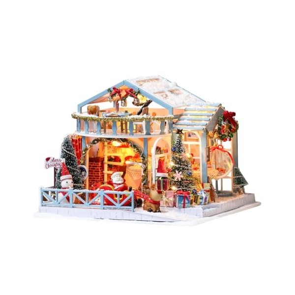 Cute Room Puzzle 3D Maison de poupée DIY Bois Maison miniature Kit de modélisation Maison de Noël