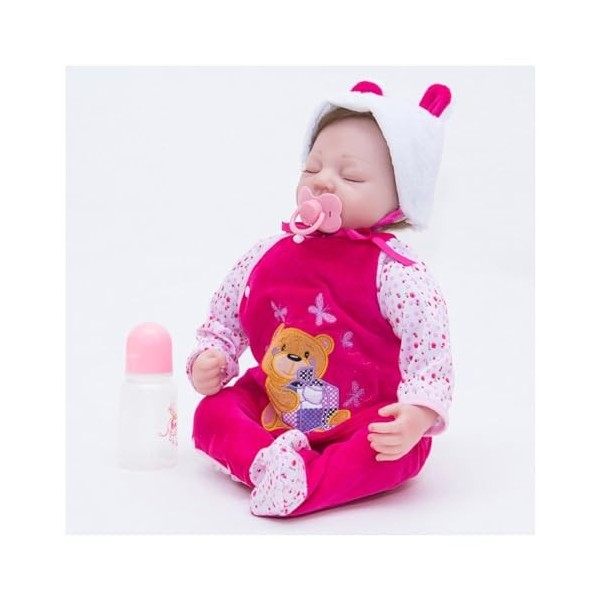 GRFIT Bebe Reborn Fille Metisse, 22 Pouces 55 Cm Réaliste Bebe Silicone Vinyle Souple Lifelike Mignon, Nouveau-né Poupée Rebo