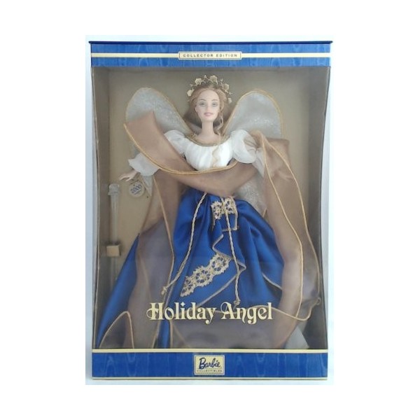 MATTEL BARBIE ANGE DE NOEL - holiday angel - robe de bal bleu et doré collection 2000