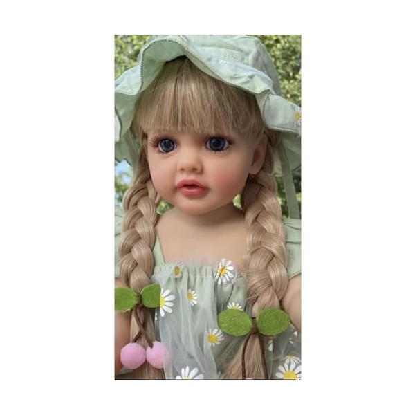 Life Like Reborns Poupée Caucasienne Avec Longs Cils En Vinyle Super Doux Pour Fille Cheveux Longs Enracinés Cadeau Pour Tout