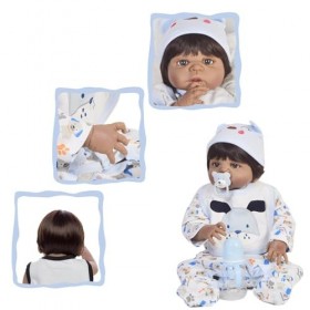 NURII Poupée Reborn Fille, 22 Pouces 55 Cm Lifelike Silicone Souple Vinyle Bebe Reborn Vrai Vie Réaliste Fait Main Mignon, co