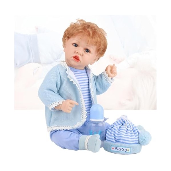 Poupée Reborn Fille Noire - 22Pouces 55Cm Poupée Reborn Vinyle de Silicone Souple Simulation, Reborn Baby Dolls Vrai Poupon P