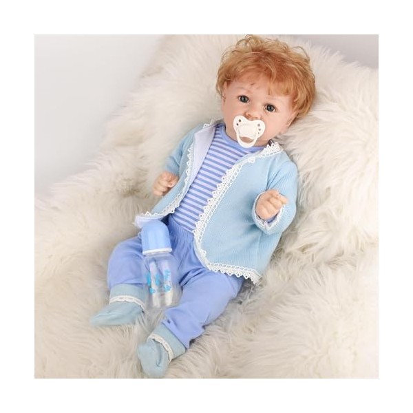 Poupée Reborn Fille Noire - 22Pouces 55Cm Poupée Reborn Vinyle de Silicone Souple Simulation, Reborn Baby Dolls Vrai Poupon P