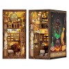 CUTEBEE Book Nook DIY Kit – Kit de Maison de poupées Miniatures avec Meubles et lumière LED, Puzzle 3D en Bois, Serre-Livres 