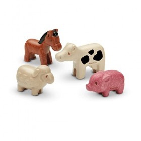 PLAN TOYS Figurines : 4 Animaux DE LA Ferme