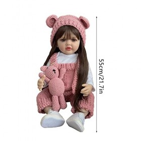Poupées Bébé Réalistes pour Filles 22 Pouces Bébé en Silicone Étanche avec Vêtements Accessoires Jouets Coffret Cadeau