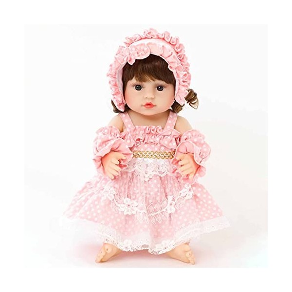 HLILY Bebe Reborn, Poupée Réaliste De Bébé Nouveau-né Poupée De Simulation en Silicone Souple, pour Filles Garçons De 3 Ans E
