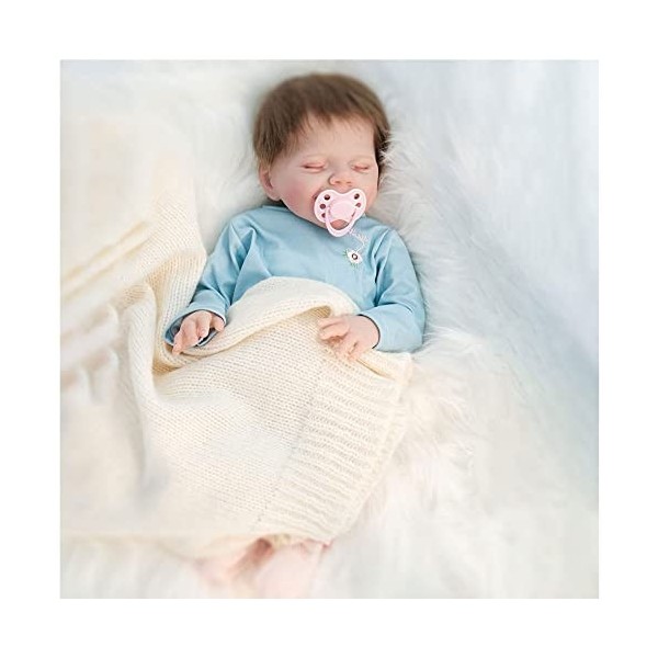 VVLXRIC Poupee en Silicone, 18 Pouces 46 Cm Mignon BéBé Reborn RéAliste Silicone, Convient Aux Enfants De Plus De 3 Ans,A