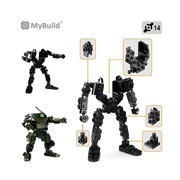 MyBuild Mecha Cadre Forces armées Mech Ajax et UTV Ensembles de Jouets de Construction de véhicules Utilitaires 7002