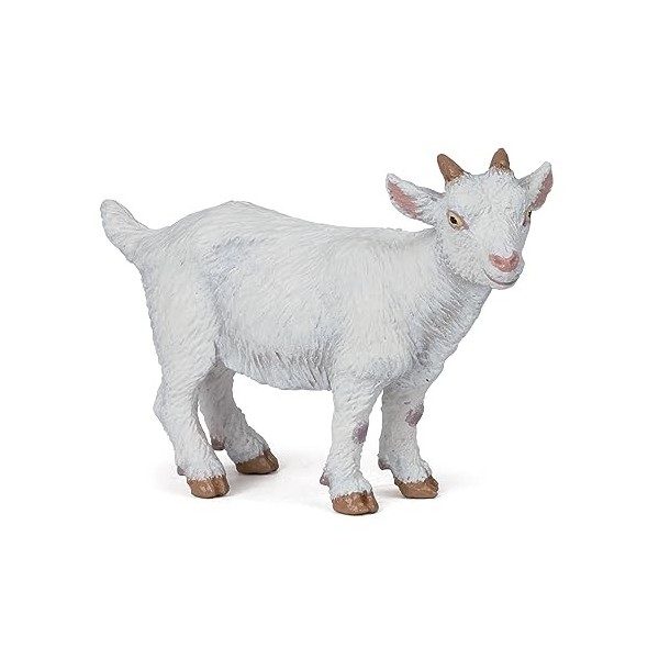 Papo- Chevreau Blanc LA Vie A LA Ferme Animaux Figurine, 51146, Multicolore