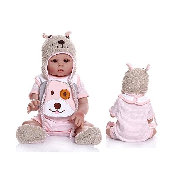 VVLXRIC PoupéE Realiste, 18Pouces 46Cm Fait Main Bebe Reborn en Silicone, Meilleurs Coffrets Cadeaux pour Tout-Petits à Parti