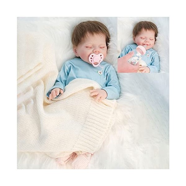 VVLXRIC Bebe Reborn Silicone Realiste, 18 Pouces Mignon Poupee Reborn Silicone Realiste, Meilleur Cadeau danniversaire pour 