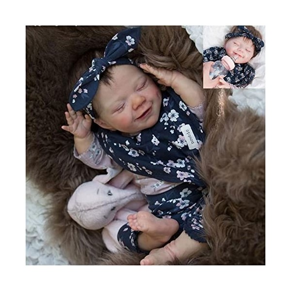VVLXRIC Bebe Reborn Silicone Realiste, 18 Pouces Mignon Poupee Reborn Silicone Realiste, Meilleur Cadeau danniversaire pour 