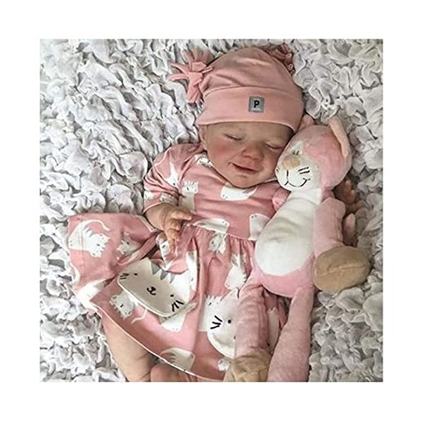 VVLXRIC PoupéE BéBé RéAliste, 18Pouces 46Cm Regardez RéEl Poupon Reborn Fille Silicone RéAliste, Meilleurs Coffrets Cadeaux p