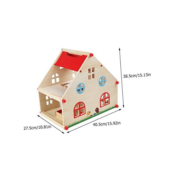 ibasenice 1 Ensemble De Maison De Jeu Maison De Poupée en Bois Mini Maison De Poupée Ensemble De Meubles Mini Poupées Kits De