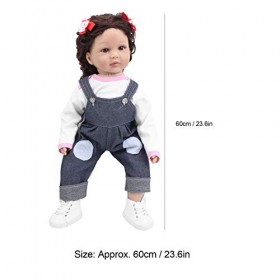 Poupée Bébé en Vinyle De 60 Cm, Poupée Bébé Fille Réaliste Et Mignonne, Poupées Bébé Reborn, Bébé Au Corps Doux avec Jouet Au