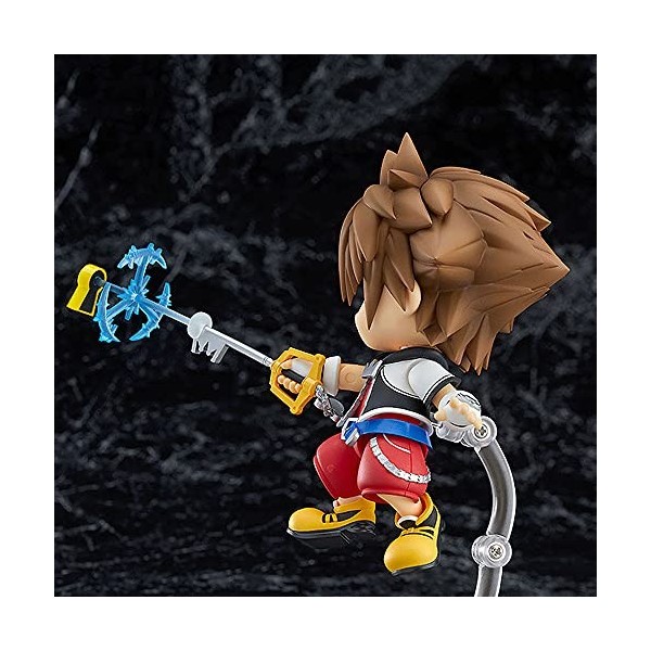 JJRPPFF Poupée Mobile Nendoroid Sora, De La Bande Dessinée Kingdom Hearts, Matériau PVC De 3,9 Pouces De Haut, Y Compris La B