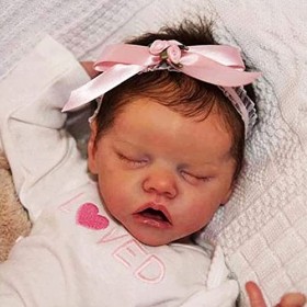 Reborn Baby Dolls Fille 18 Pouces Réaliste Nouveau-Né Bébé Poupées Dormir Réaliste Bébé Silicone Corps Complet Fait À La Main