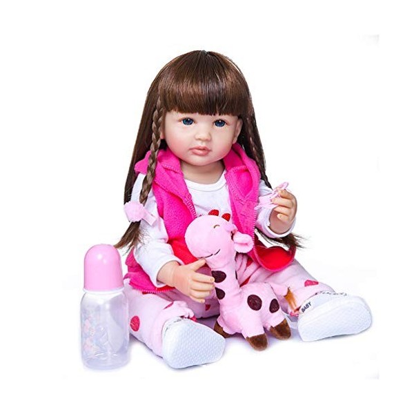 Poupées bébé réalistes en silicone pleine grandeur 22 pouces 55 cm Bébé fille réalistes imperméables au bain Poupée tout-petit mignonne Cadeaux