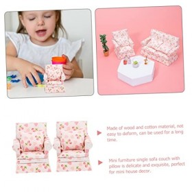 ibasenice 8 Pcs Maison De Poupée Canapé 1/12 Échelle Accessoires Mini Canapé Simple Canapé Miniature Canapé Canapé Simple Fau