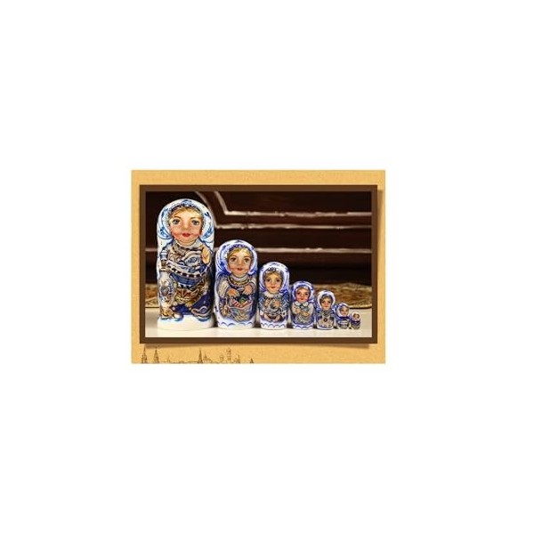 BPILOT Poupées Russes Poupées gigognes Russes Ensemble de 7 pièces en Bois poupées matriochka peintes Double Face Jouet for E