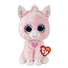 Ty - Beanie Boos - Peluche Snookie la Licorne 6 cm, Rose et Blanc, TY36384