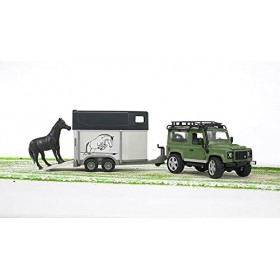 Bruder Landrover&nbsp;Defender&nbsp;Met&nbsp;Paardentrailer&nbsp;En&nbsp;Paard