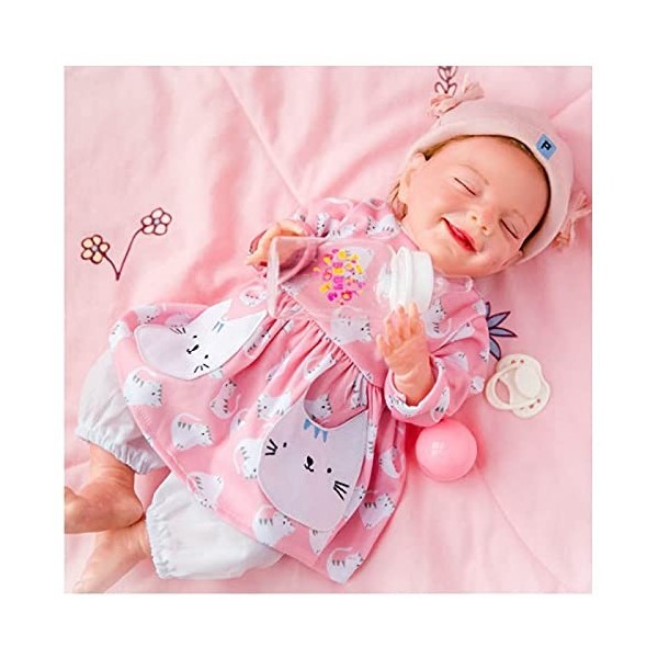 Realborn Poupées Reborn, 46 cm Poupées Reborn nouveau-né en silicone Full Body Girl – Poupée Rebirth – Cadeau pour enfants de