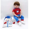 18 Pouces 48 Cm Silicone Reborn Bébé Poupée Réaliste Reborn Bébé Garçon Poupée avec Factice Magnétique Biue Poupée Biue Do