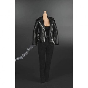 MDybf Vêtements De Poupée Féminine à Léchelle 1/6, Costume en Cuir pour Femme Terminator, Applicable Aux Vêtements pour Poup