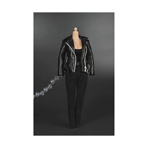 MDybf Vêtements De Poupée Féminine à Léchelle 1/6, Costume en Cuir pour Femme Terminator, Applicable Aux Vêtements pour Poup