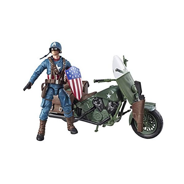 Marvel 80e anniversaire Legends Series - Edition Collector - Figurine 15 cm et moto Captain America