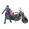 Marvel 80e anniversaire Legends Series - Edition Collector - Figurine 15 cm et moto Captain America