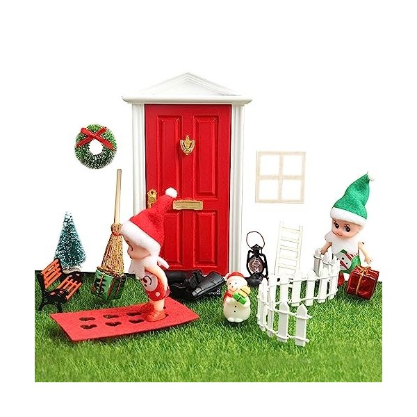 Toilet 5 Pcs Décoration du Village de Noël | Kit Miniature en Bois pour Adultes,Mini décorations de Noël réutilisables pour C