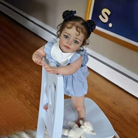 KIGKYO Poupée Reborn 60 cm 23 pouces Reborn Baby Girl Reborn Baby Silicone réaliste Corps en tissu doux comme un vrai bébé av