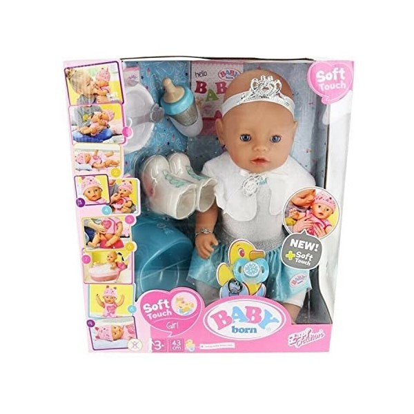 BABY born – Soft Touch – Ballerine des Glaces – Poupon 40cm et Accessoires de Patinage sur Glace