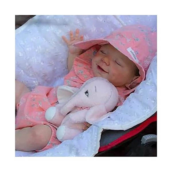 Poupées De Bébé Reborn De 22 Pouces, Poupée De Bébé en Vinyle De Silicone Souple Faite À La Main avec De Vrais Vêtements, Pou