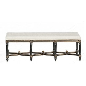 Melody Jane JBM Banc 3 places pour maison de poupée Noir et doré