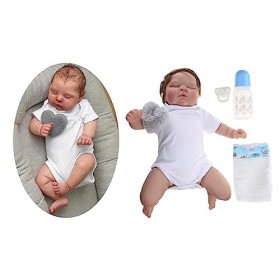 WuLi77 Baby Eyes Close 19 Réaliste Bébé Poupée pour Filles Vinyle Fait À Main Poupée Cadeau pour Enfant en Bas Âge Apaiser Po