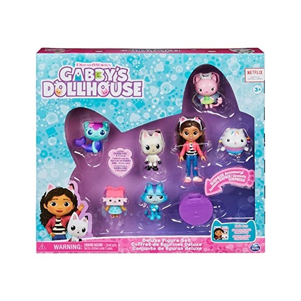 Gabby et la Maison Magique - Coffret DE Figurines Deluxe - Gabby & Gabbys Dollhouse - Vehicule Chabriolette - Véhicule avec 