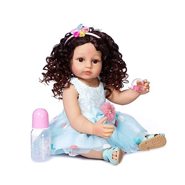 Poupées Réalistes pour Bébé Fille, en Silicone Souple, Vinyle, Ensemble Cadeau Lesté, 22 Pouces, Poupée Mignonne Et Réaliste 