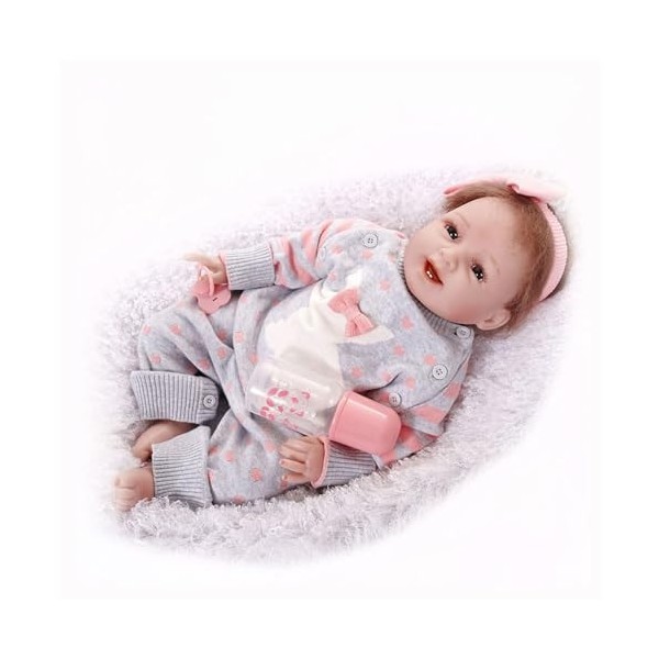 Poupées Reborn pour bébés, poupées de 22 Pouces en Silicone Faites à la Main, poupées Qui semblent réelles, Coffret Cadeau po