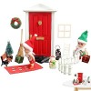 ZORQ 5 Pcs Miniatures de Maison de poupée de Noël - Kit de Bricolage Miniature en Bois - Mini décorations de Noël réutilisabl