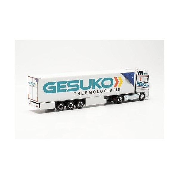 Herpa Maquette Camion Mercedes-Benz Actros Gigaspace 18 Semi-remorque frigorifique GESUKO, échelle 1/87, Model Allemand, piè