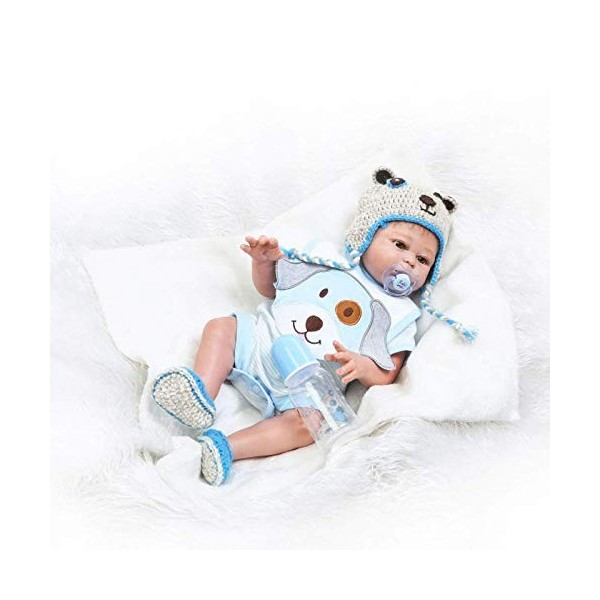 Reborn Doll Boy 50 Cm 20 Pouces Réaliste Garçons Dormants Poupées De Vrais Bébés Les Nouveau-Nés Ressemblent De Vrais Tout-Pe