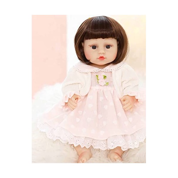 HLILY PoupéE Reborn, Poupée Bébé Simulation en Silicone Souple, Poupée Bébé Nouveau-né Réaliste Jouet Fille Mignonne, à Parti